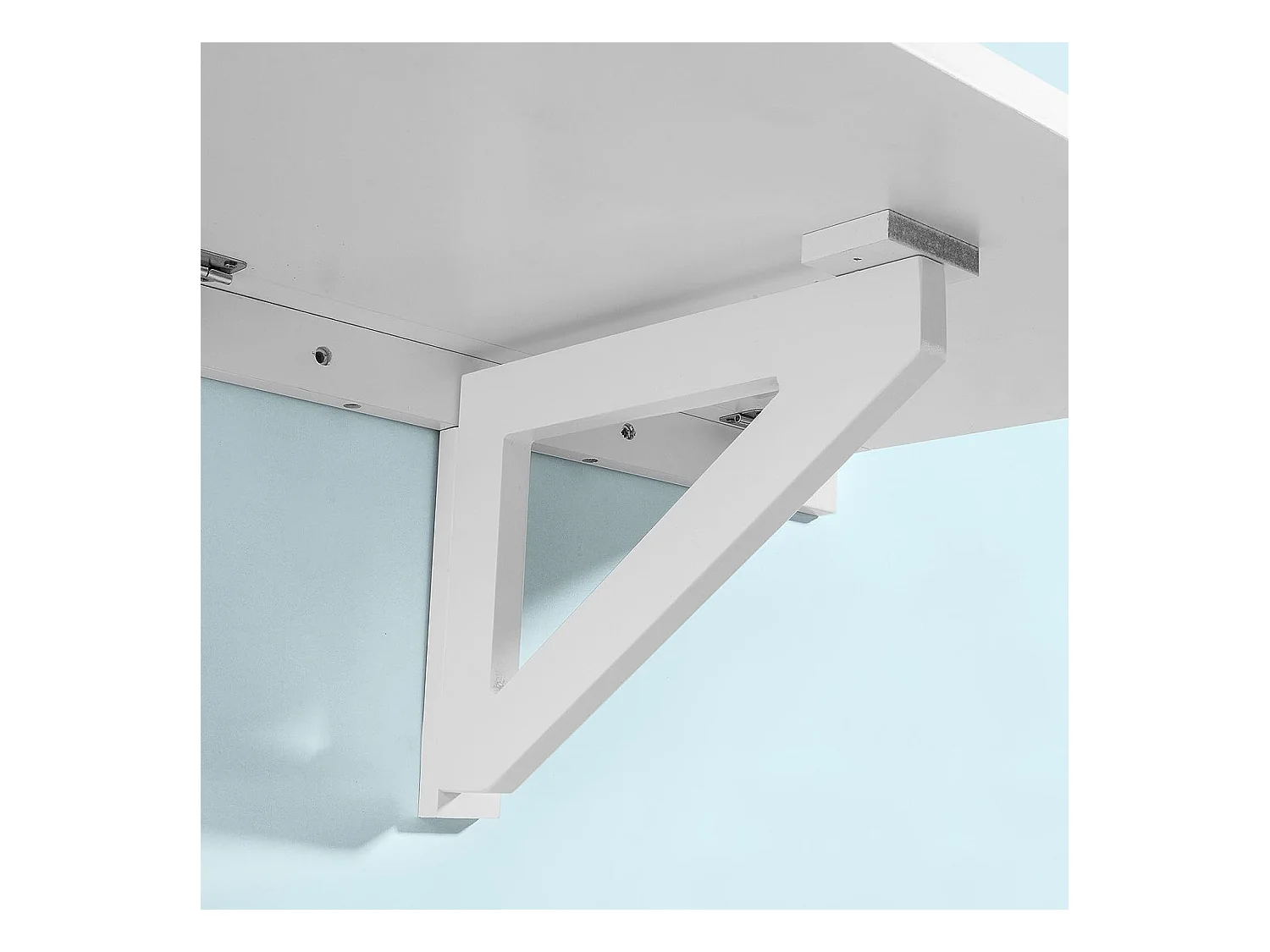 Table murale rabattable en bois, table de cuisine, table enfant, L60×P40cm -Blanc, FWT03-W