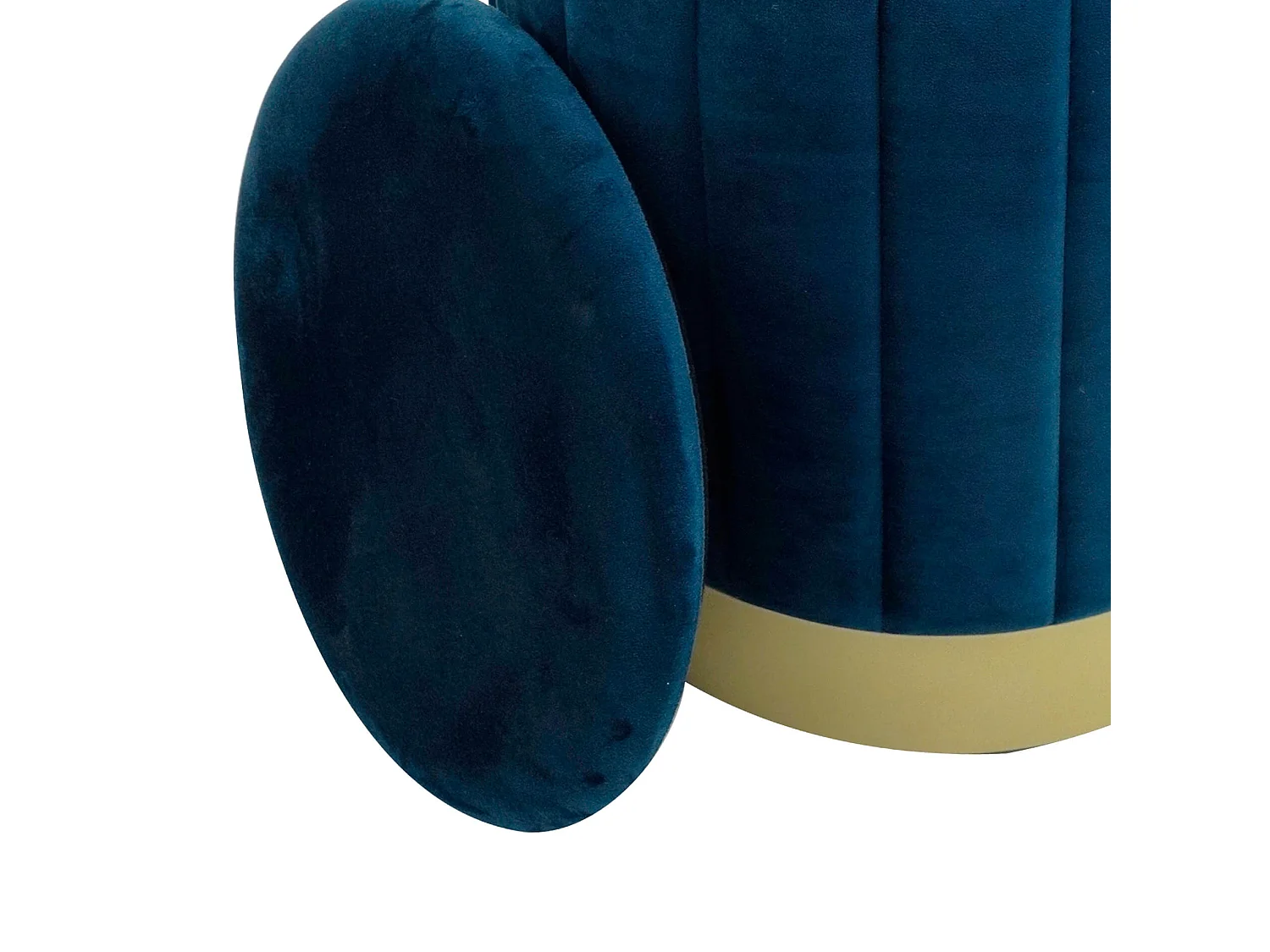 Lot de 2 Tabourets Pouf avec Rangement Bleu pour Salon