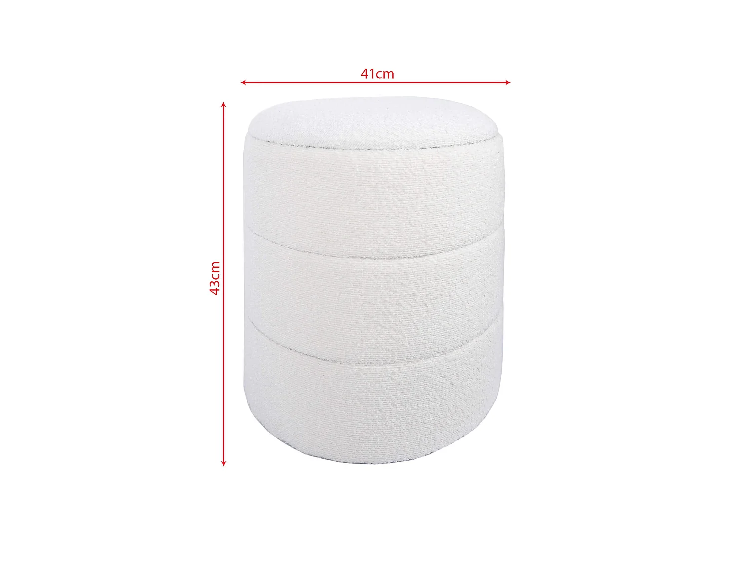 Pouf Rangement Tabouret Rond Tapissé Blanc pour Salon Salle de Bain