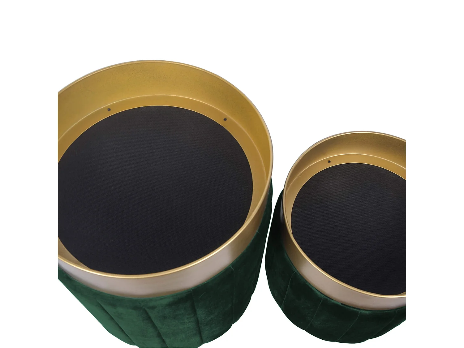 Conjunto 2 Pufes Veludo Pufes de arrumação  Bancos Estofados Verde