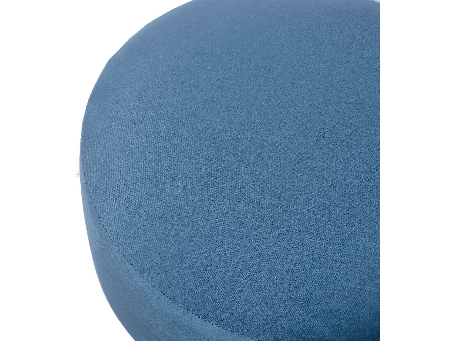 Tabouret Rembourré Pouf en Velours Bleu pour Salon Chambre à Coucher