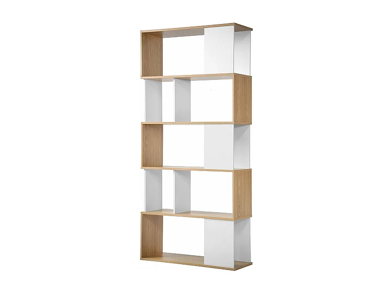 Boekenkast - Decor Wit en Eiken - L80 x H173,5 cm