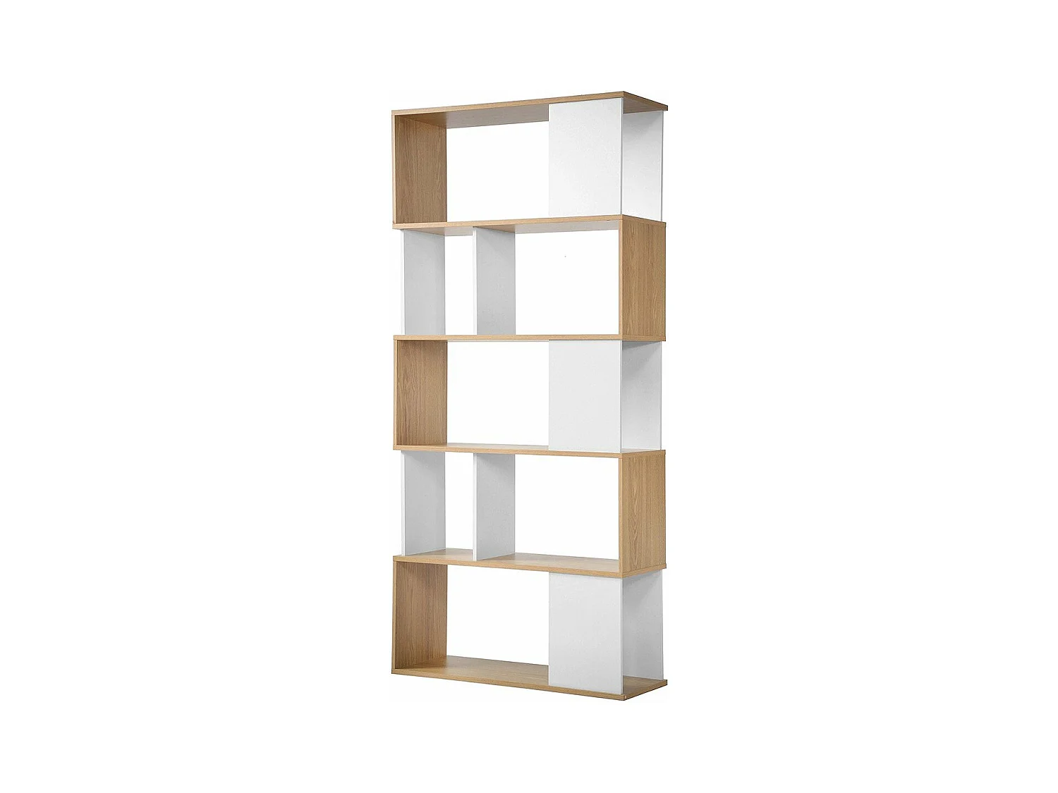 Bibliothèque Décor Blanc et Chêne - L80 x H173,5 cm