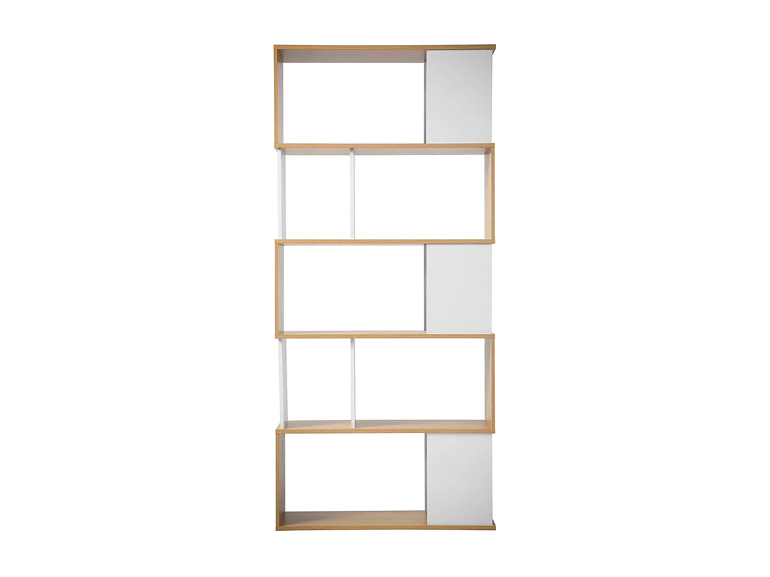 Boekenkast - Decor Wit en Eiken - L80 x H173,5 cm