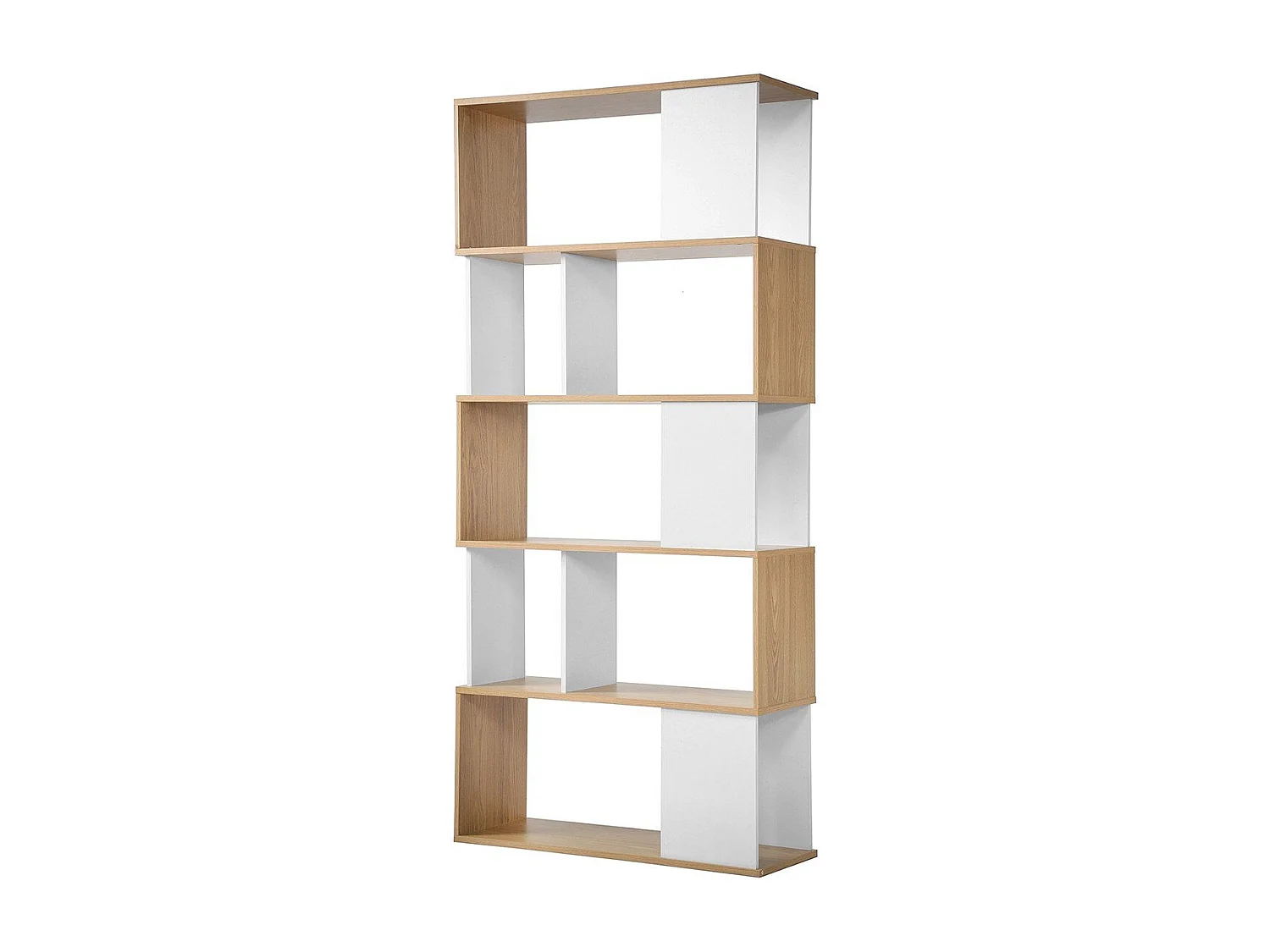 Libreria Decorazione Bianca e Rovere - L80 x H173,5 cm