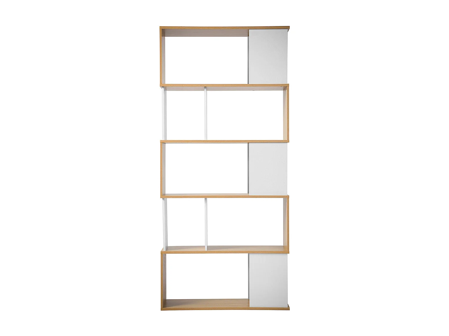 Libreria Decorazione Bianca e Rovere - L80 x H173,5 cm