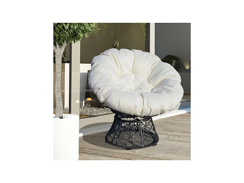 Fauteuil papasan Blanchefleur couleur crème