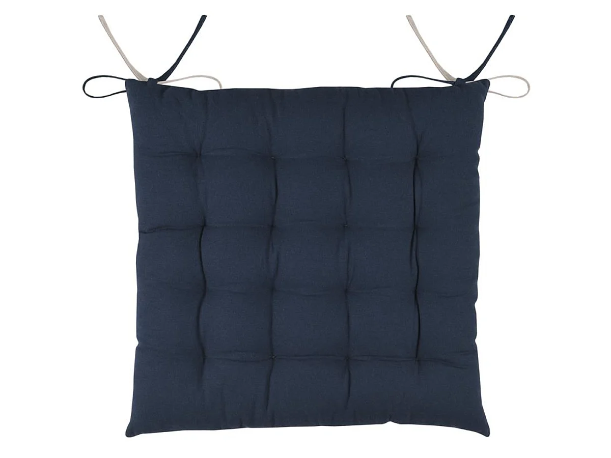 Coussin de chaise réversible Marine et Lin 40 cm