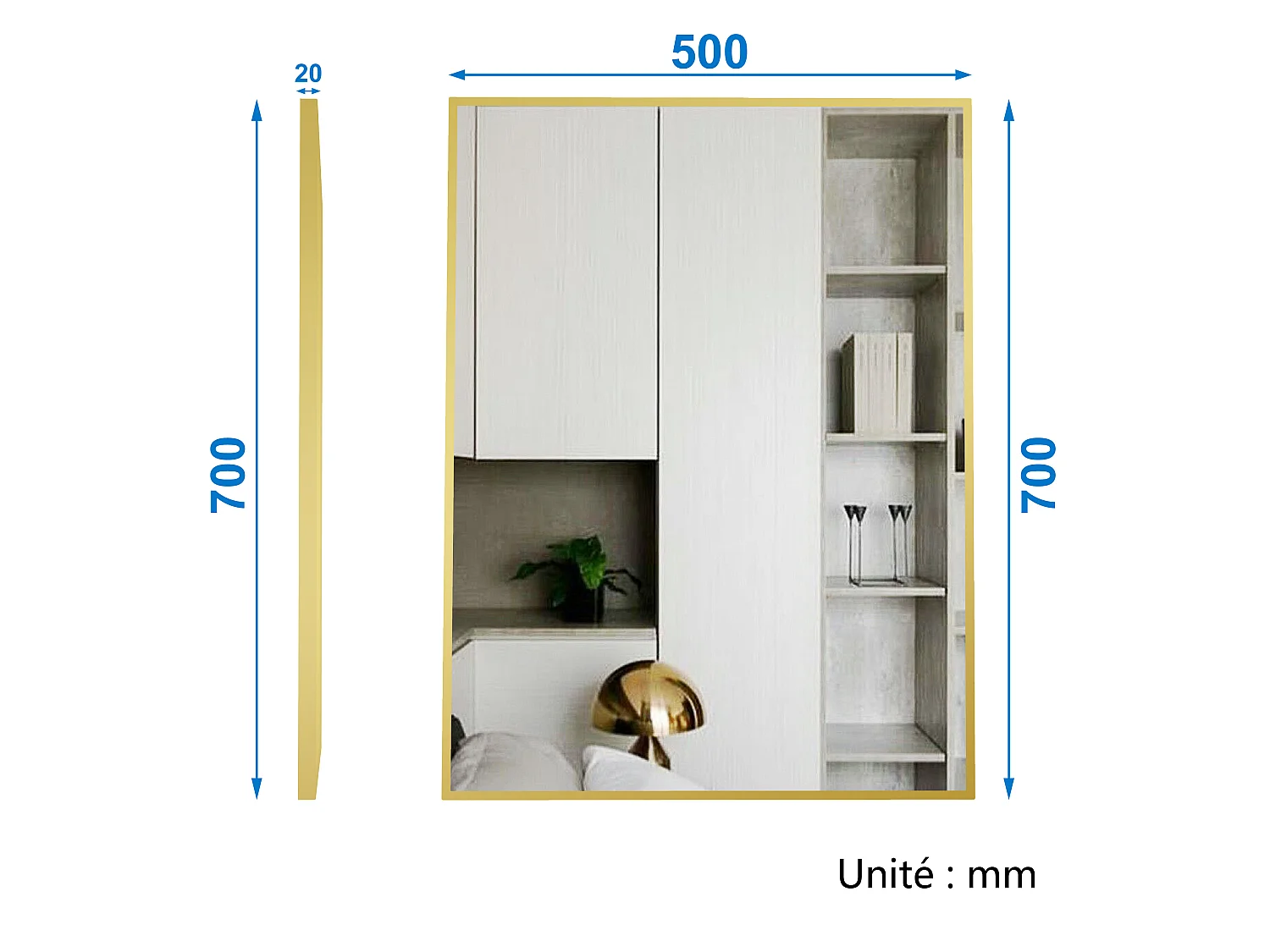 Ensemble Salle De Bain 50cm Chêne Wotan meuble + miroir + colonne + vasque-Aica