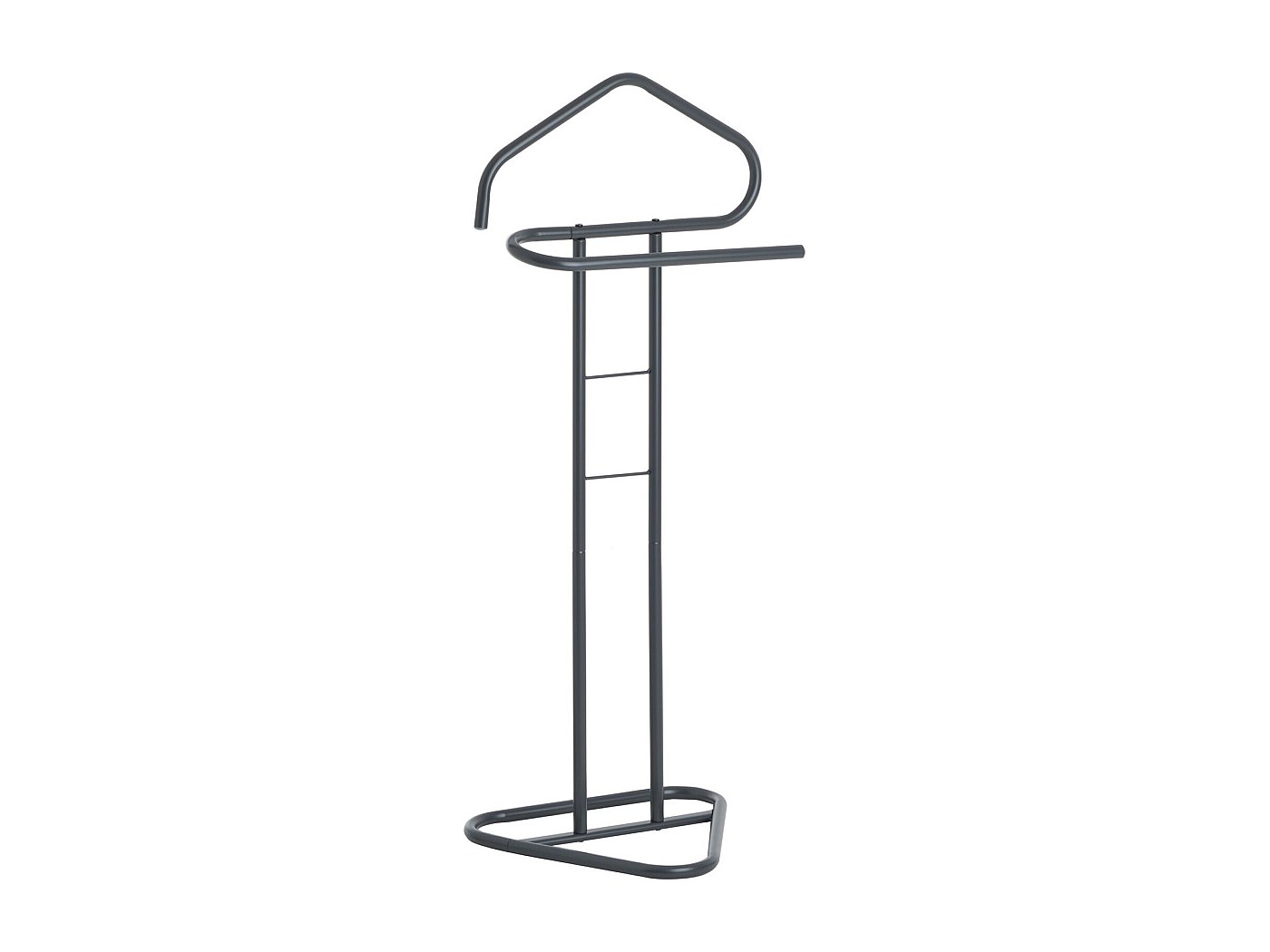 Valet De Nuit Camilo En Métal Laqué Gris - Portant Pour Veste Et Pantalon, Design Moderne 107x45x36cm