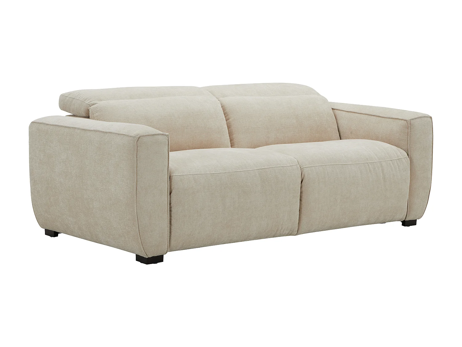 3-sits soffa med elektrisk relaxmöbel i beige tyg LAGUNDI