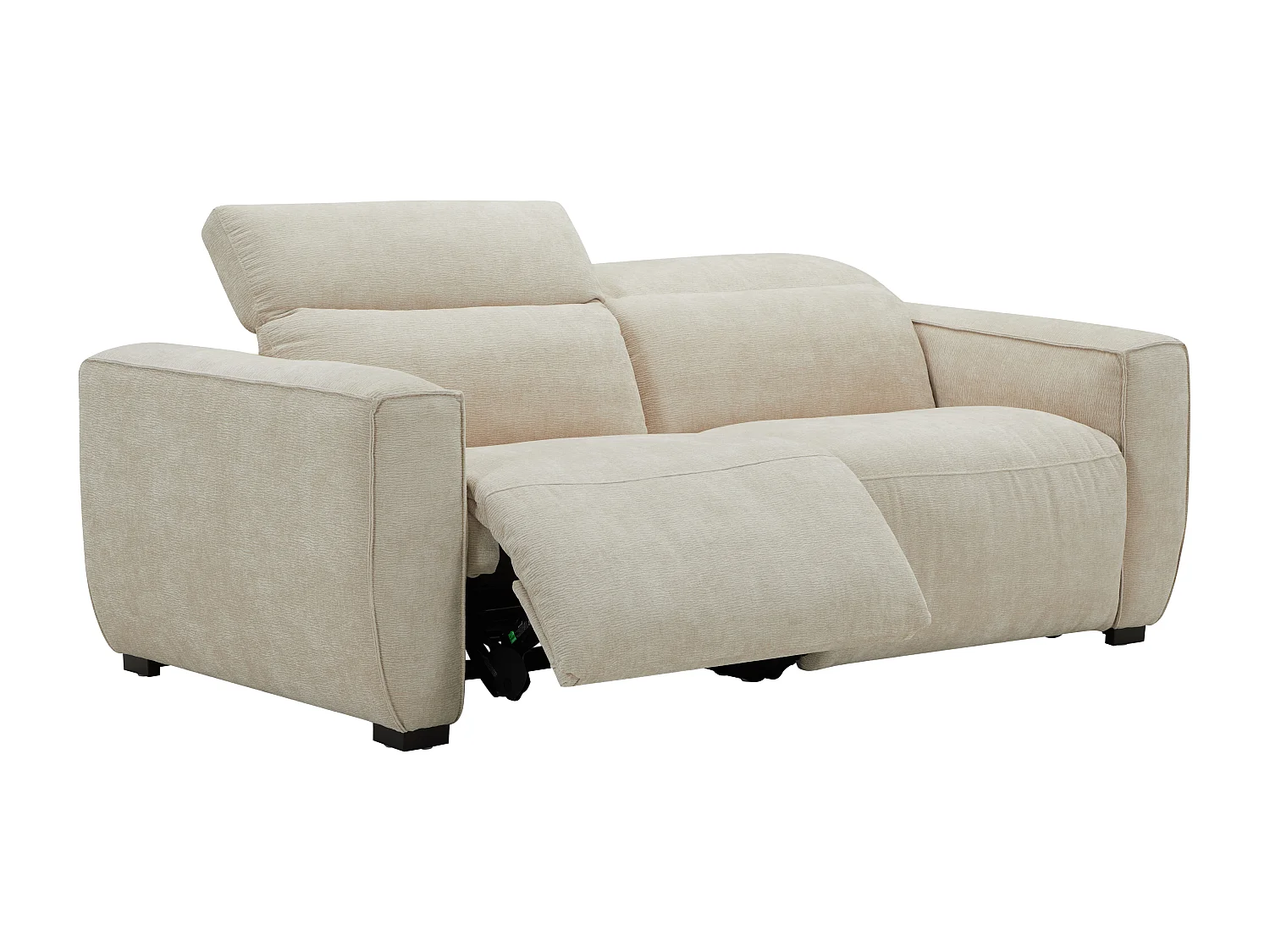 3-sits soffa med elektrisk relaxmöbel i beige tyg LAGUNDI