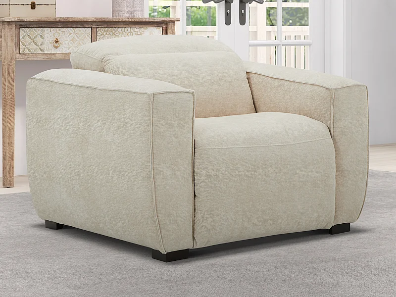 Poltrona relax elettrica in Tessuto Beige - LAGUNDI