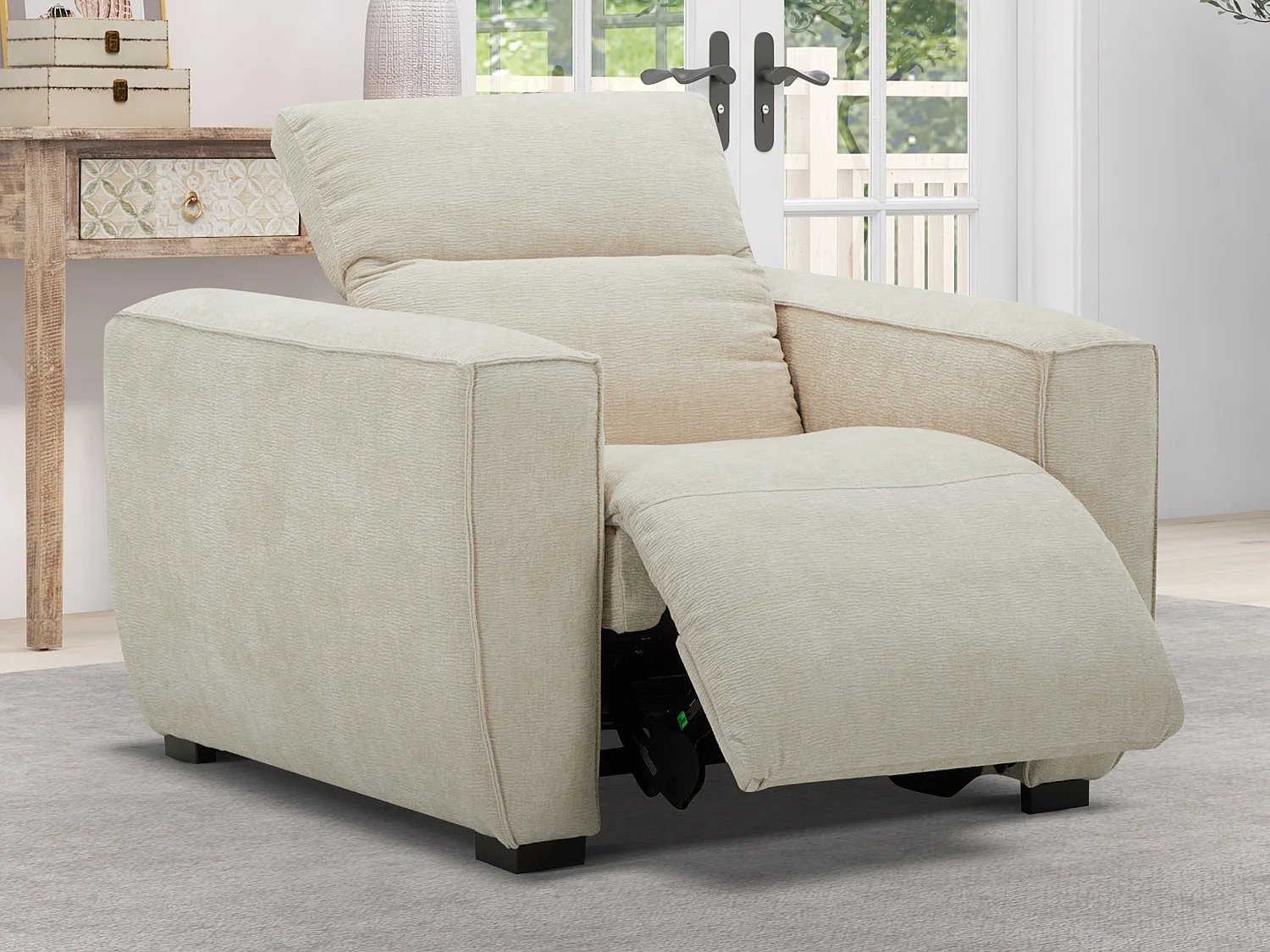Relaxsessel elektrisch - Stoff - Beige - LAGUNDI