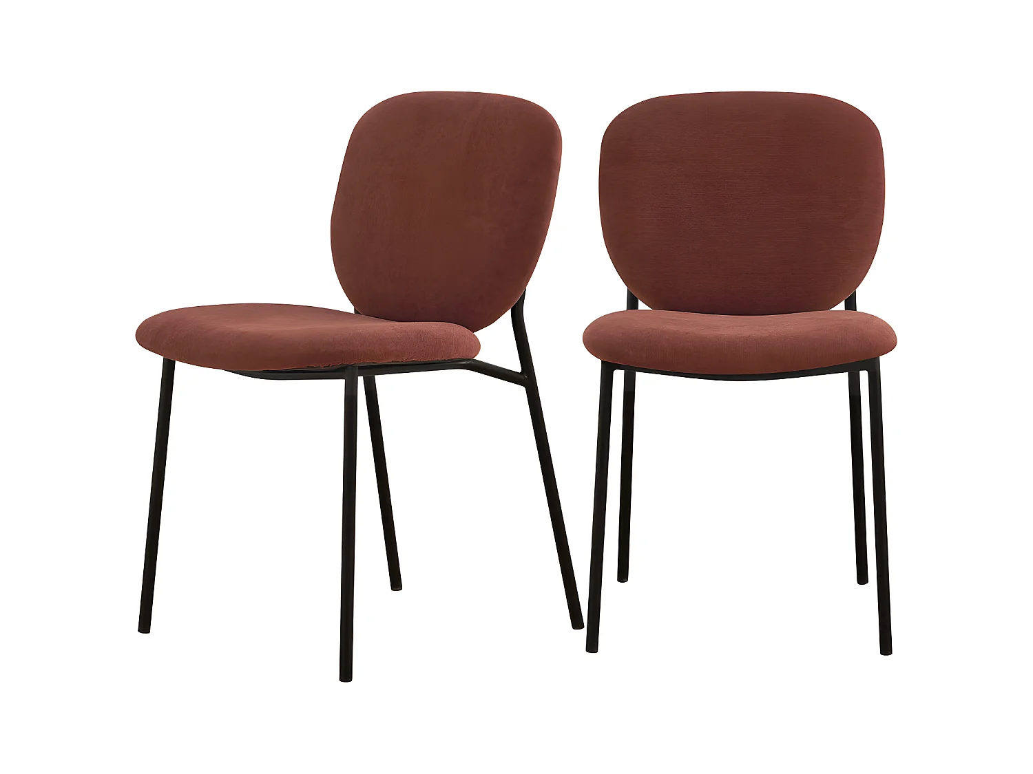 Dalby - Lot de 2 chaises en tissu et métal - Rouille