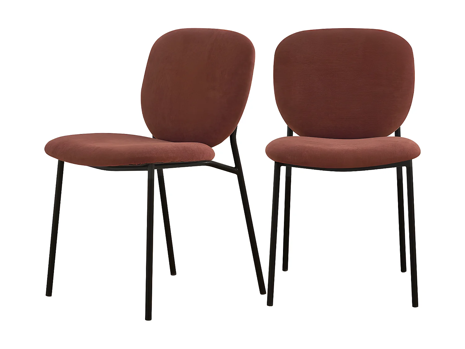 Dalby - Lot de 2 chaises en tissu et métal - Rouille