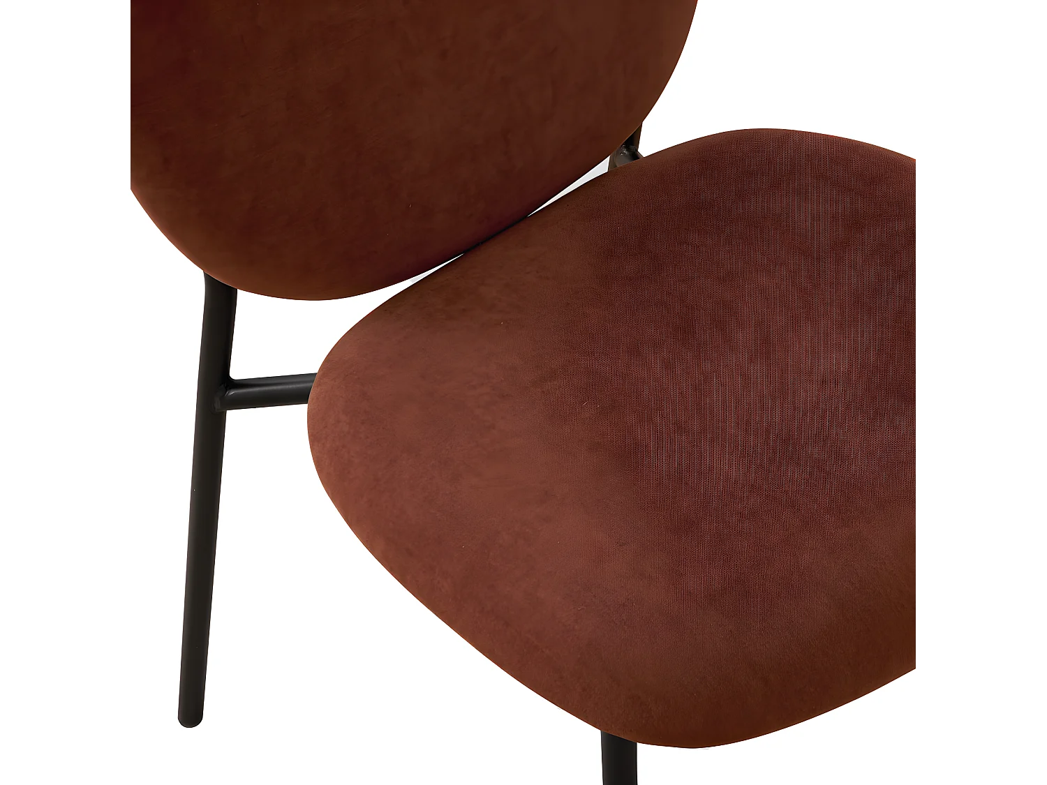 Dalby - Lot de 2 chaises en tissu et métal - Rouille