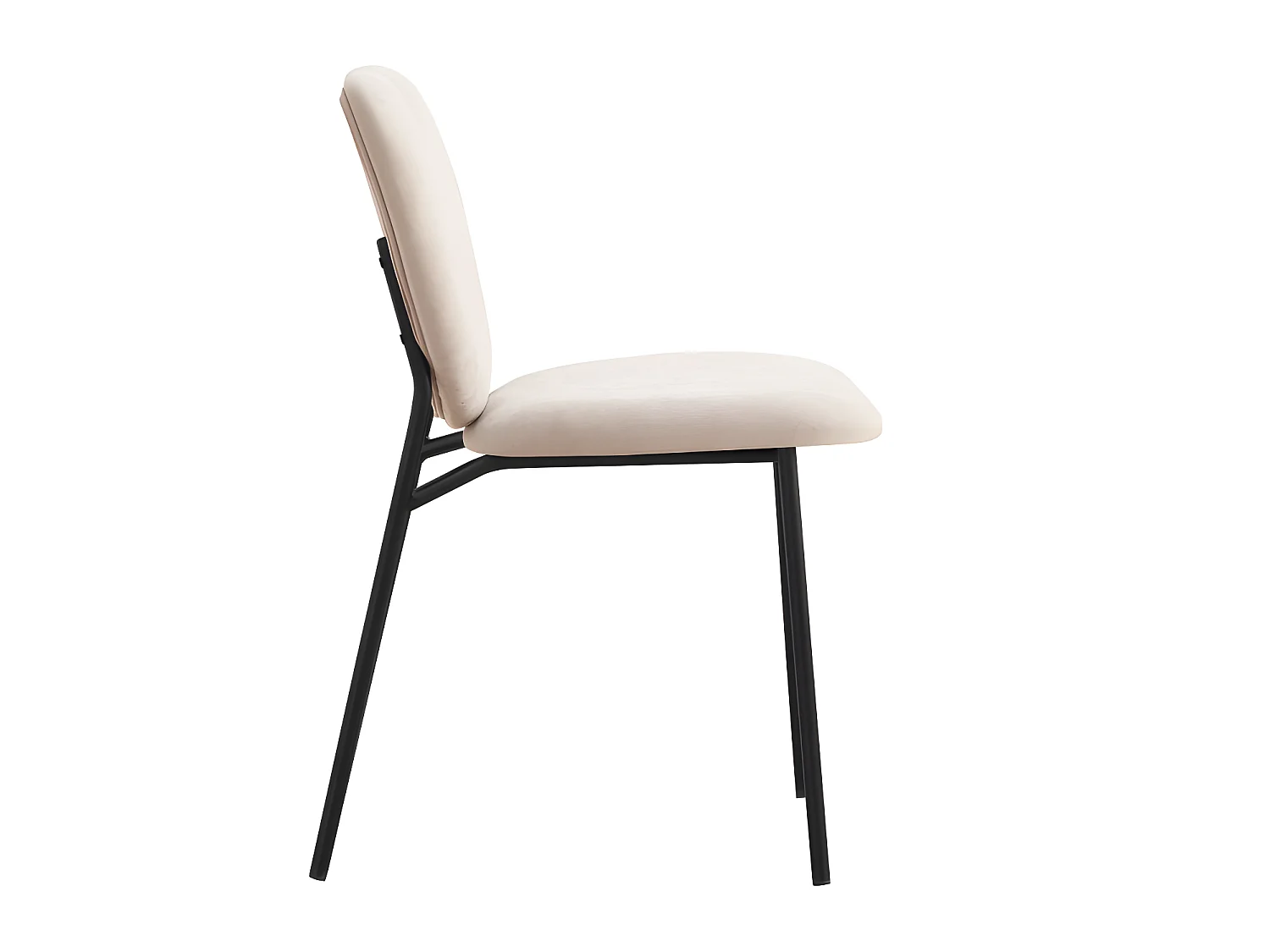 Dalby - Lot de 2 chaises en tissu et métal - Couleur - Beige