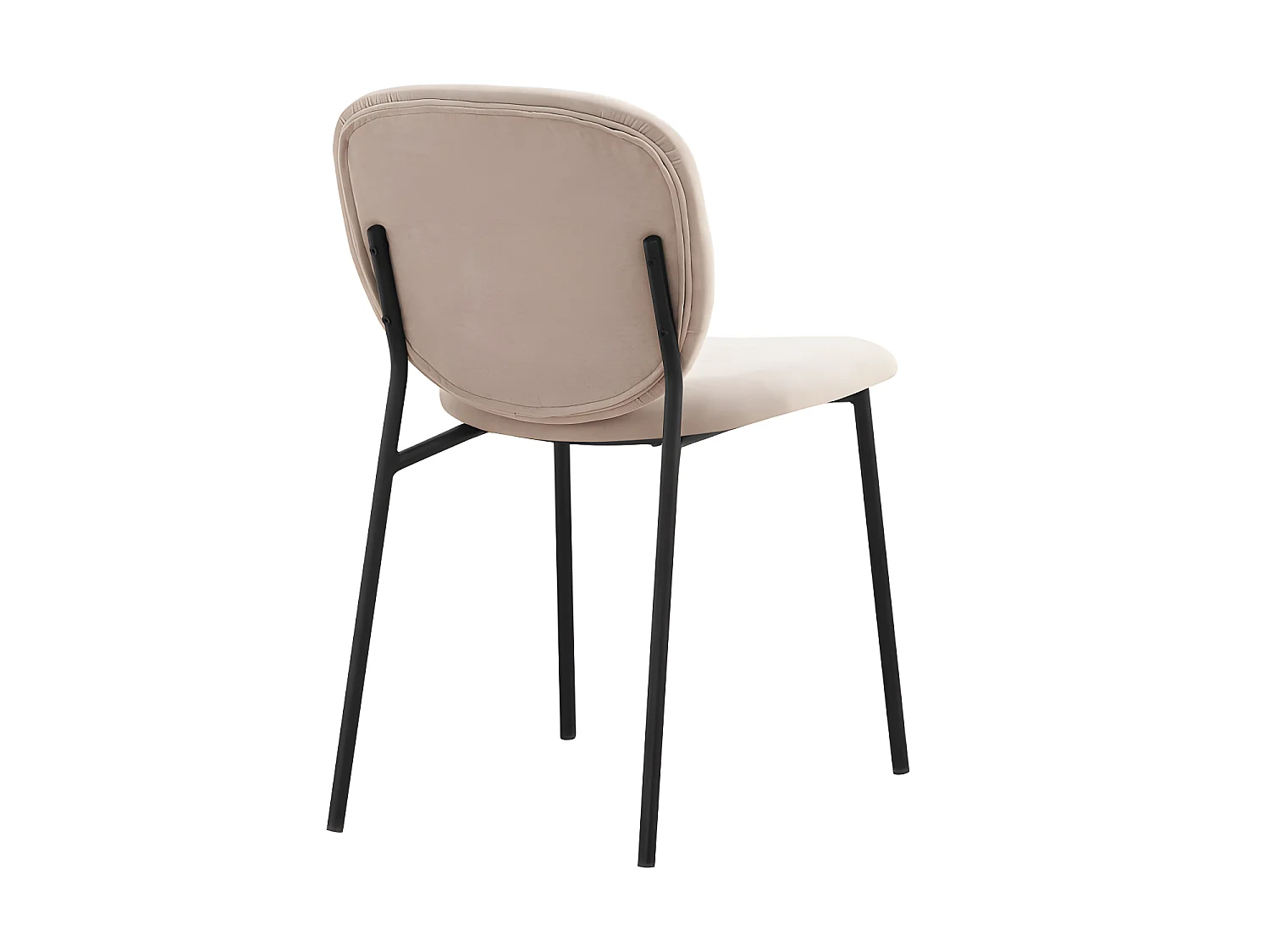 Dalby - Lot de 2 chaises en tissu et métal - Couleur - Beige