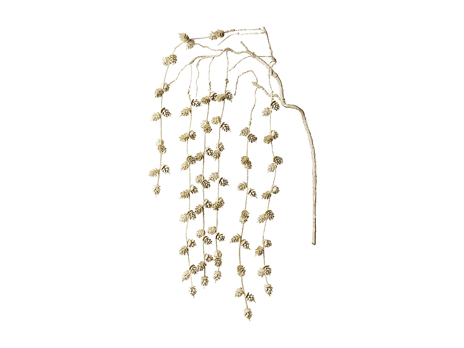 Branche de Pin Pailletée Eva Noël - Rose / 104 cm