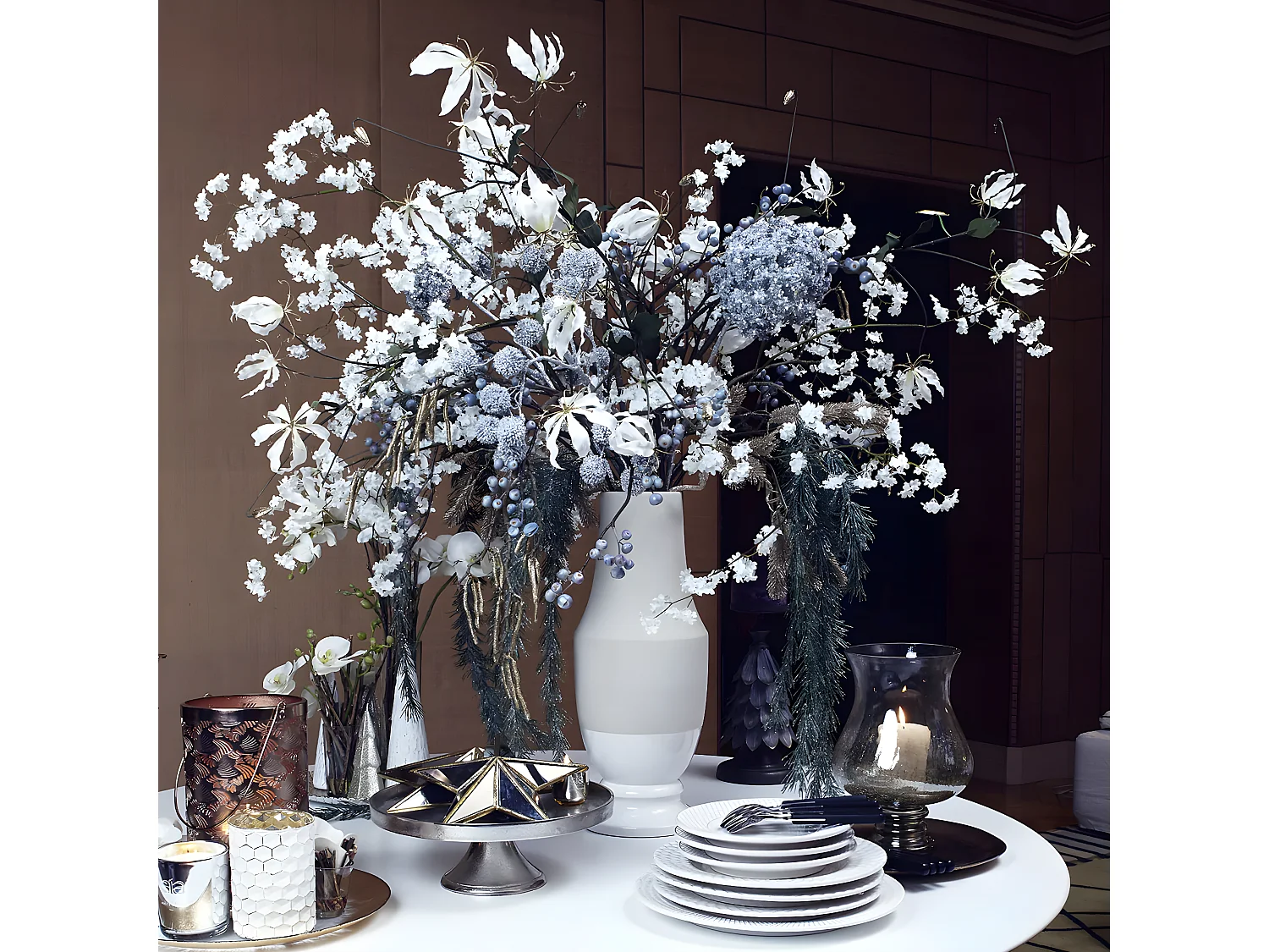 Branche de Pin Pailletée Eva Noël - Doré / 104 cm