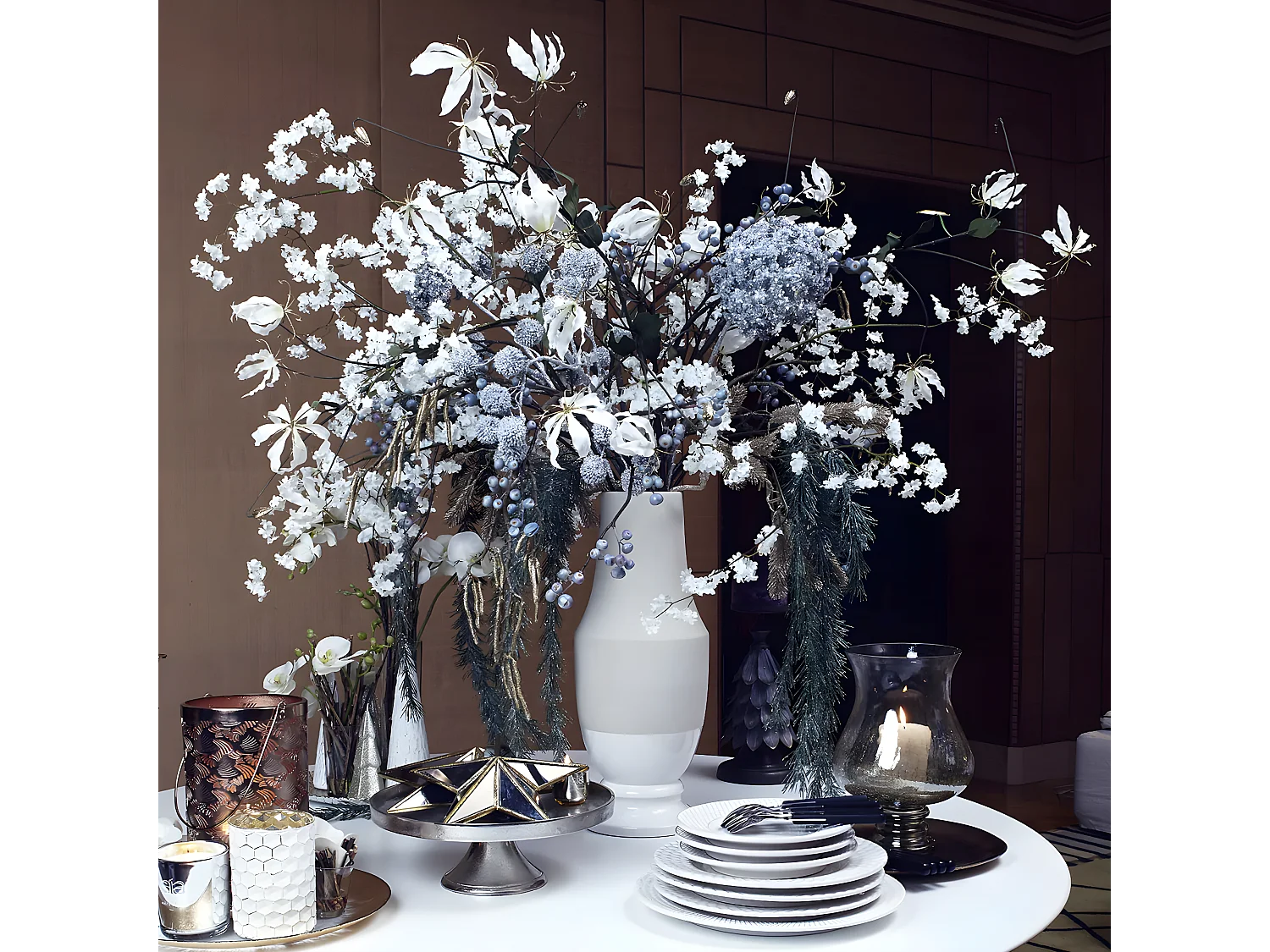 Branche de Pin Pailletée Eva Noël - Doré / 104 cm