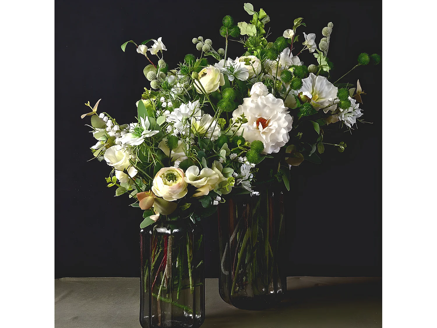 Feuillage et Graines de Bardane - Bleu / 78 cm