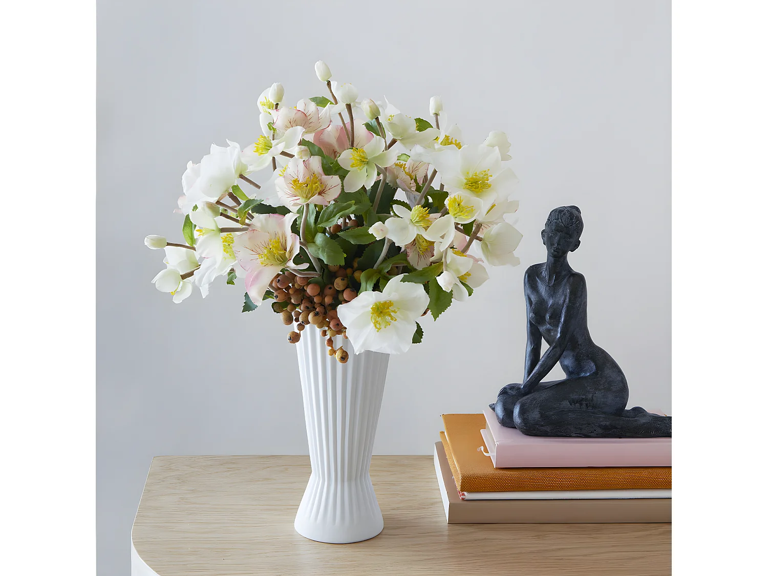 Tige Helleborus Niger Givré Noël - Rouge