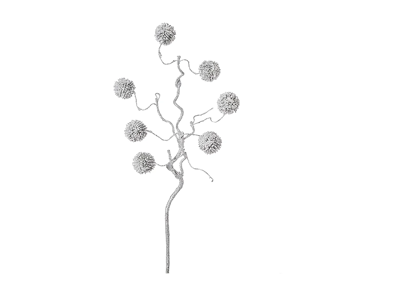 Branche de Pompons Pailletés Izia Noël - Bleu / 50 cm