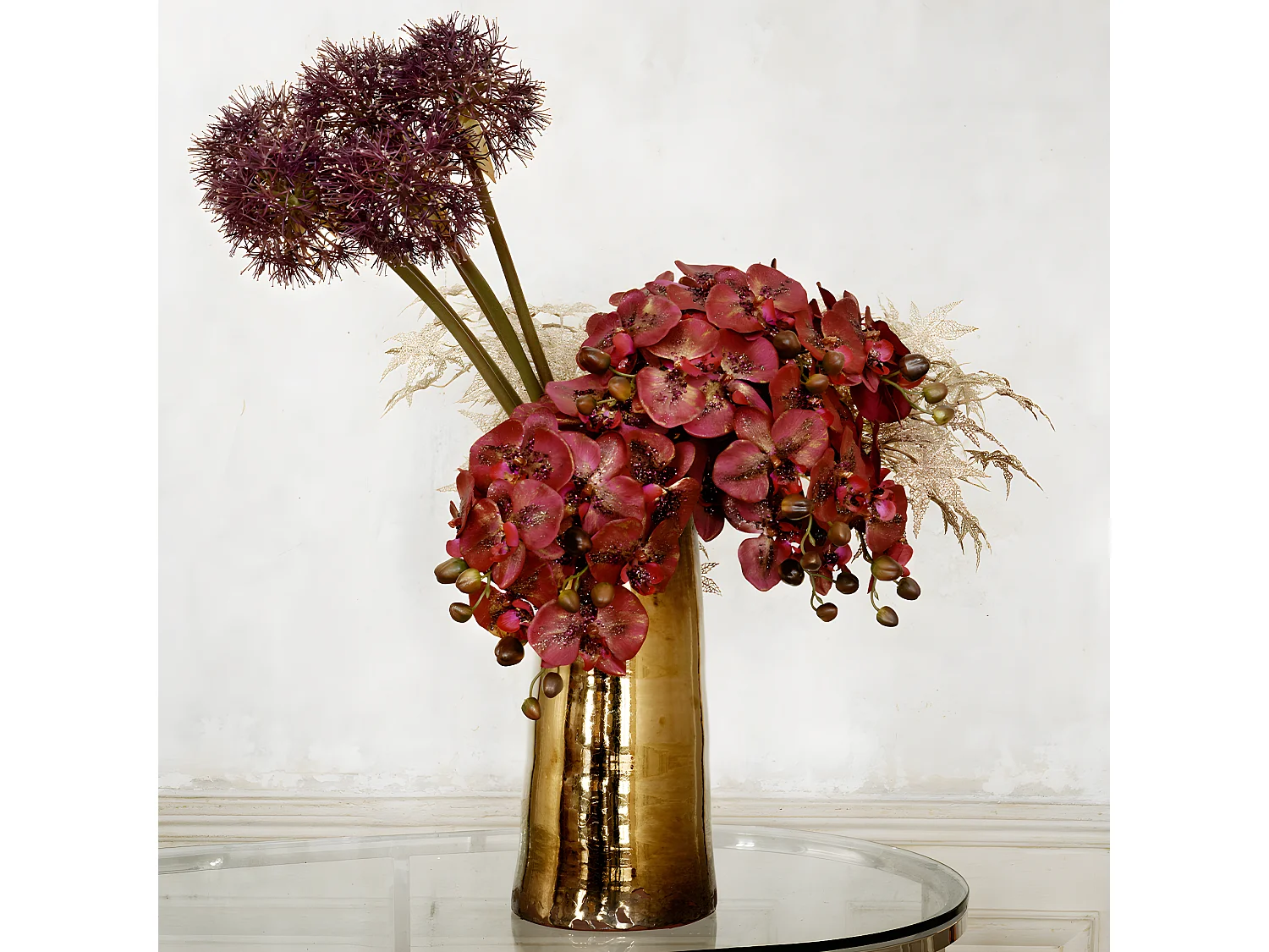 Tige d'Allium Atropurpureum - Vert / 89 cm