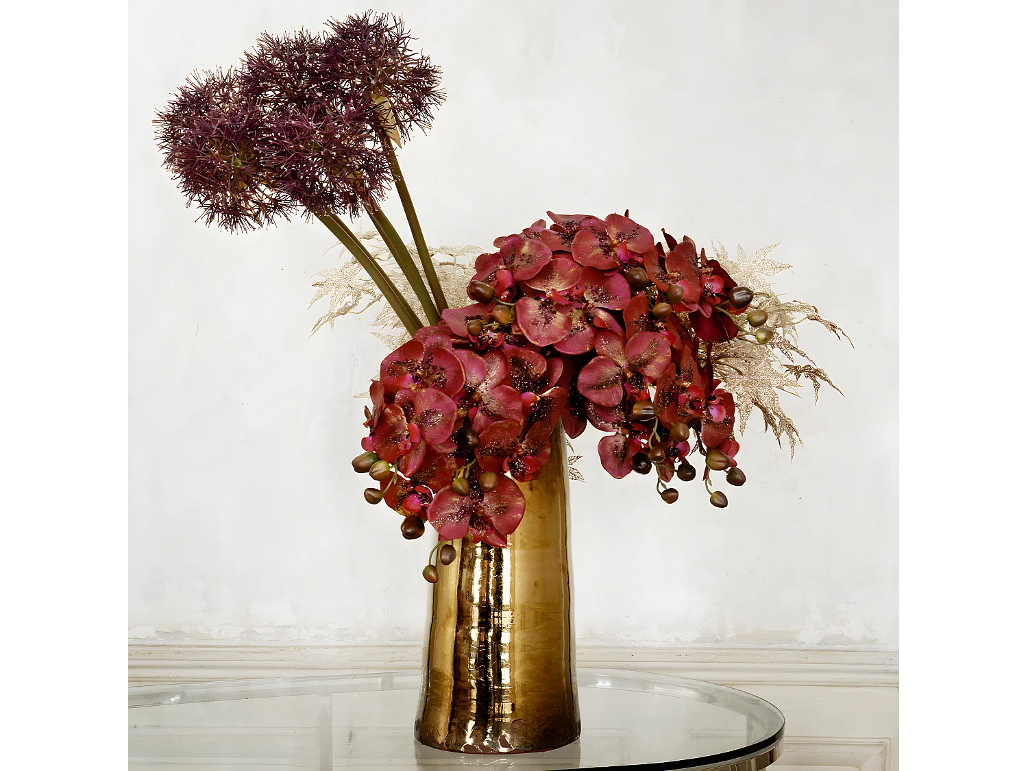 Tige d'Allium Atropurpureum - Vert / 89 cm