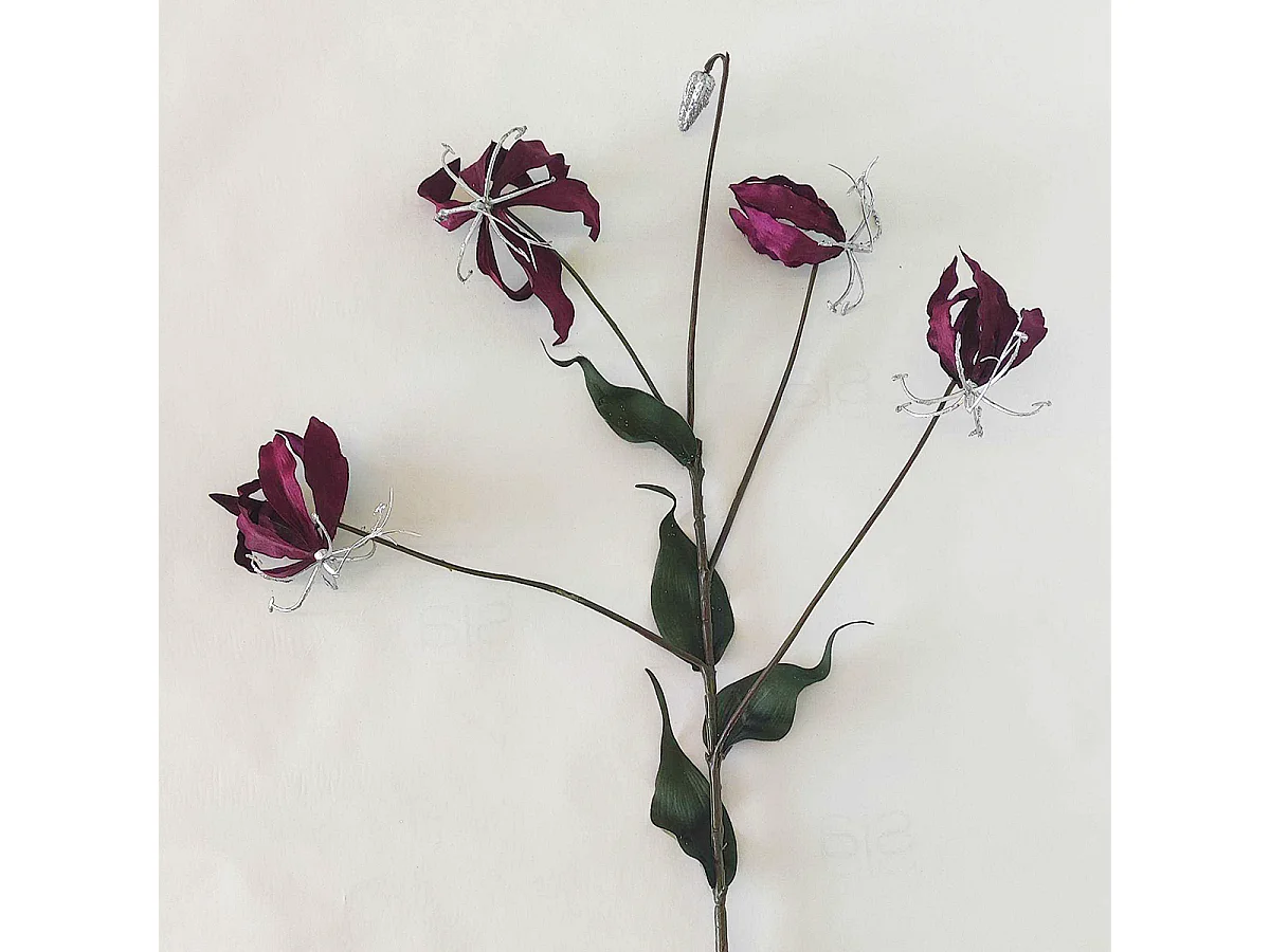 Tige de Gloriosa Amy Pailletée - Violet / 88 cm