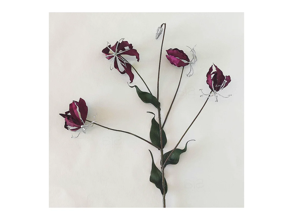 Tige de Gloriosa Amy Pailletée - Violet / 88 cm