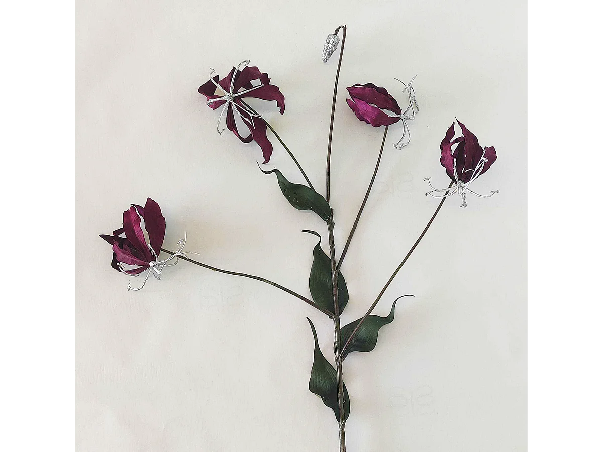 Tige de Gloriosa Amy Pailletée - Violet / 88 cm