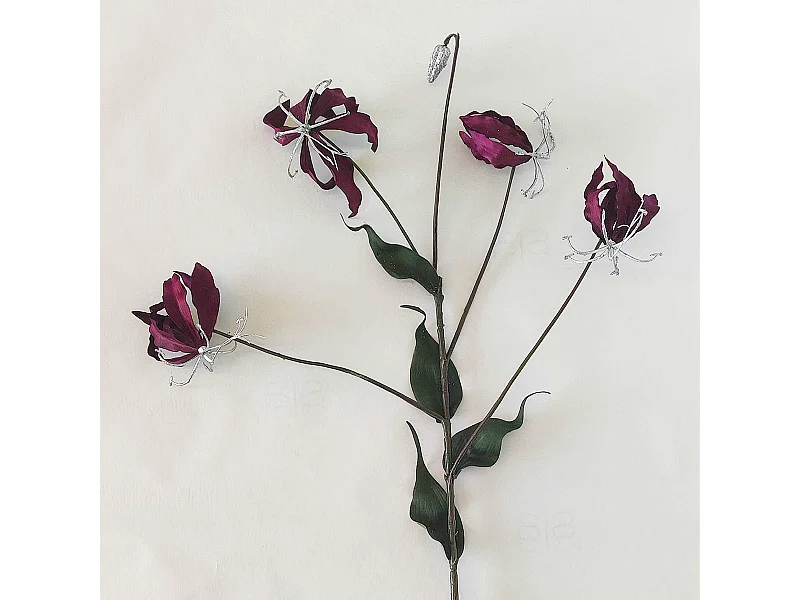 Tige de Gloriosa Amy Pailletée - Violet / 88 cm