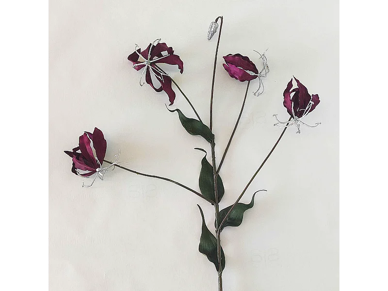 Tige de Gloriosa Amy Pailletée - Violet / 88 cm