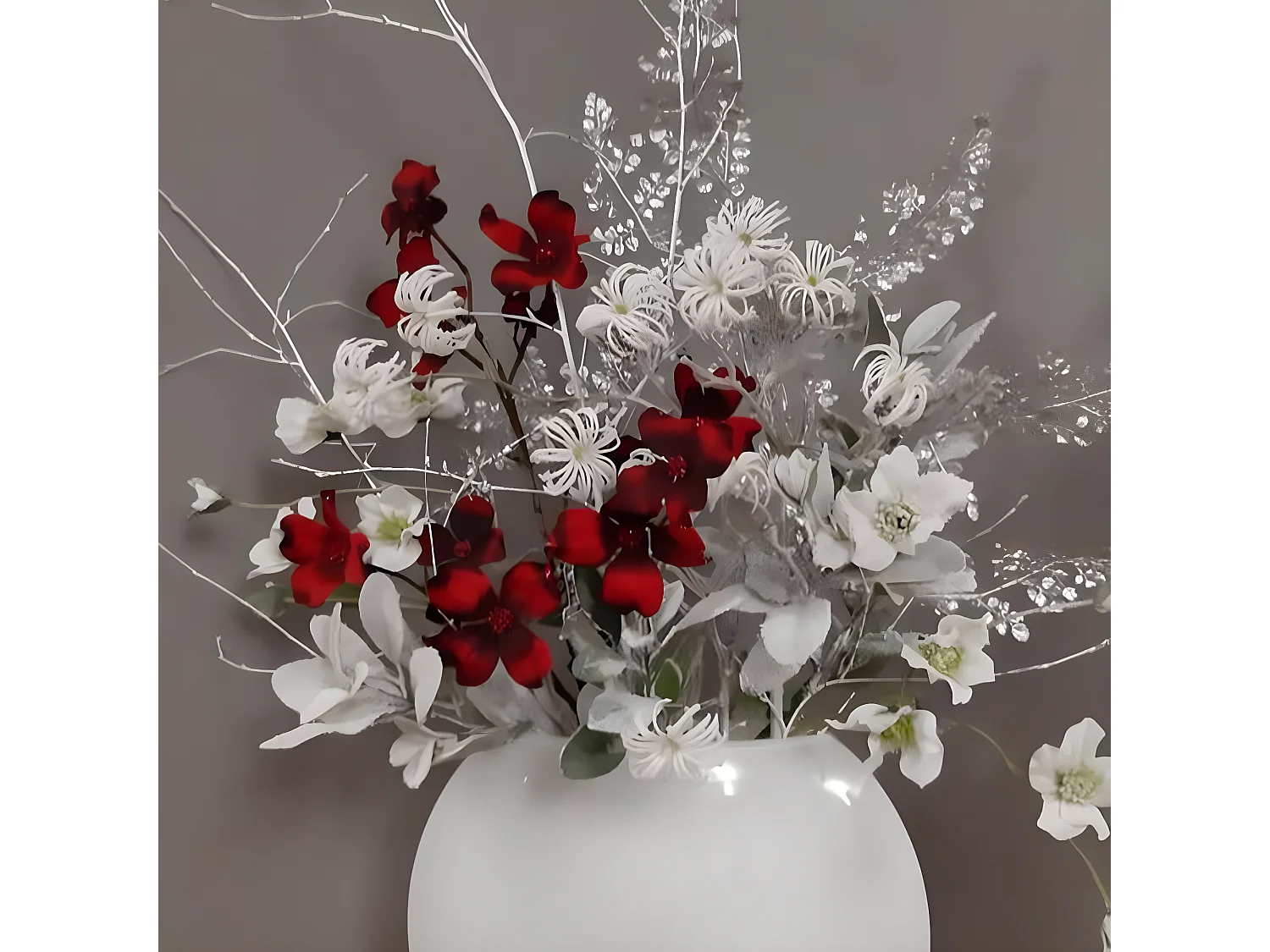 Branche de Laurier Enneigé Noël - Blanc