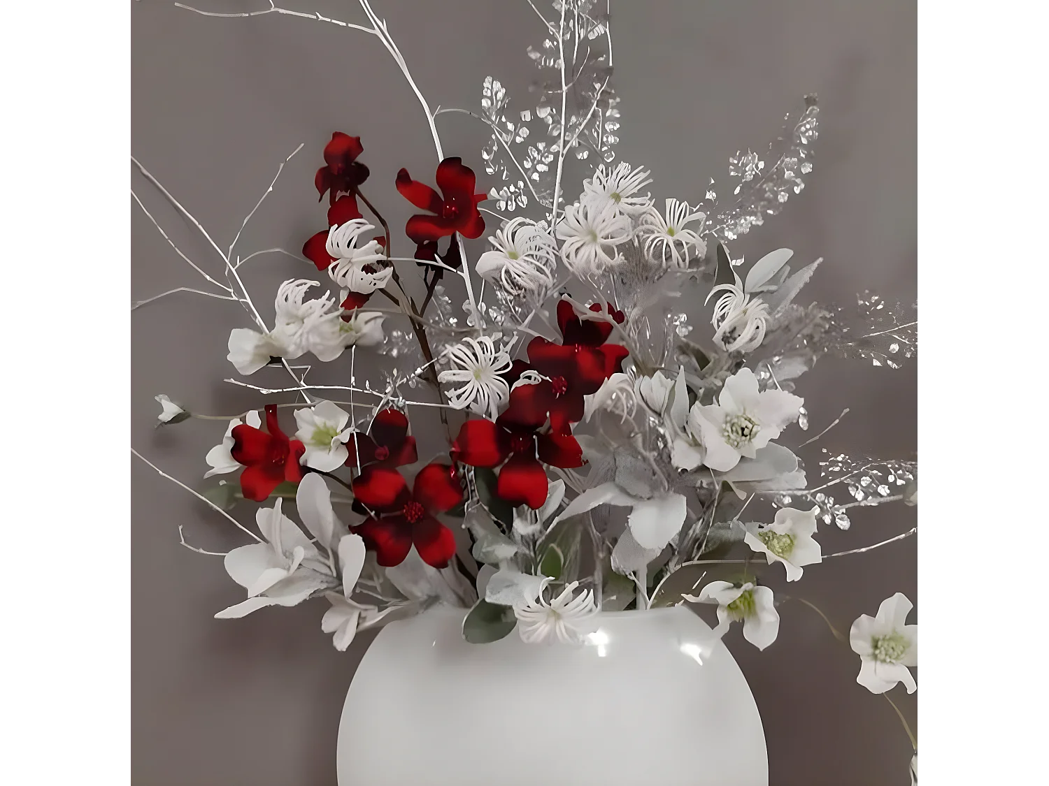 Branche de Laurier Enneigé Noël - Blanc