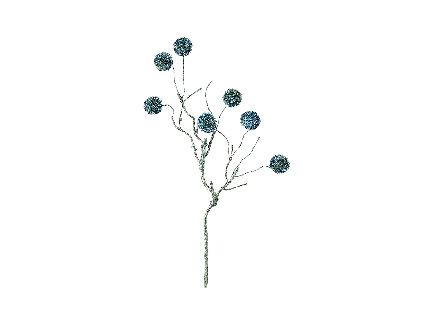 Branche de Pompons Pailletés Izia Noël - Rose / 50 cm