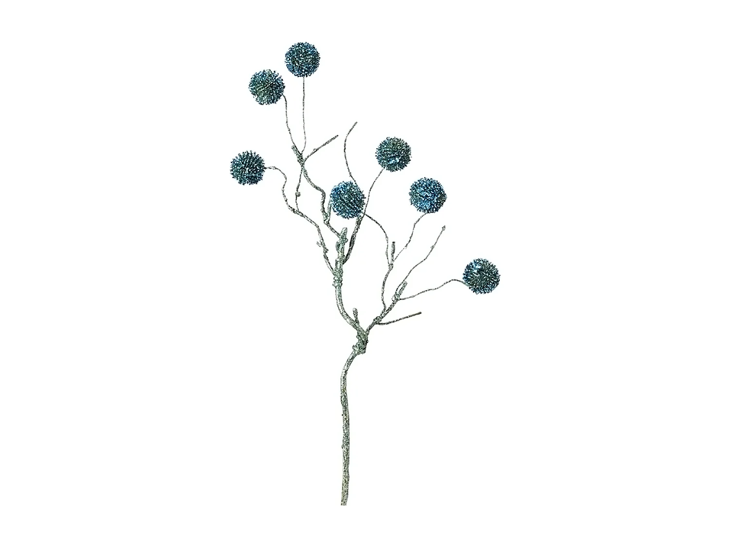 Branche de Pompons Pailletés Izia Noël - Rose / 50 cm