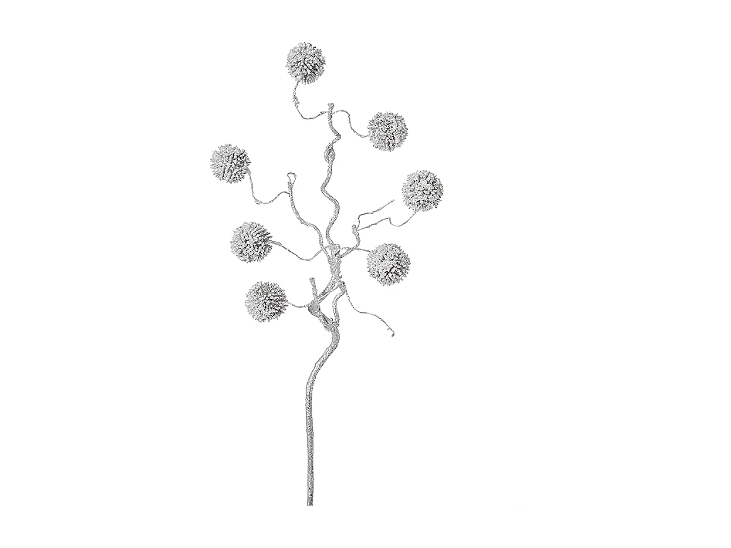 Branche de Pompons Pailletés Izia Noël - Rose / 50 cm