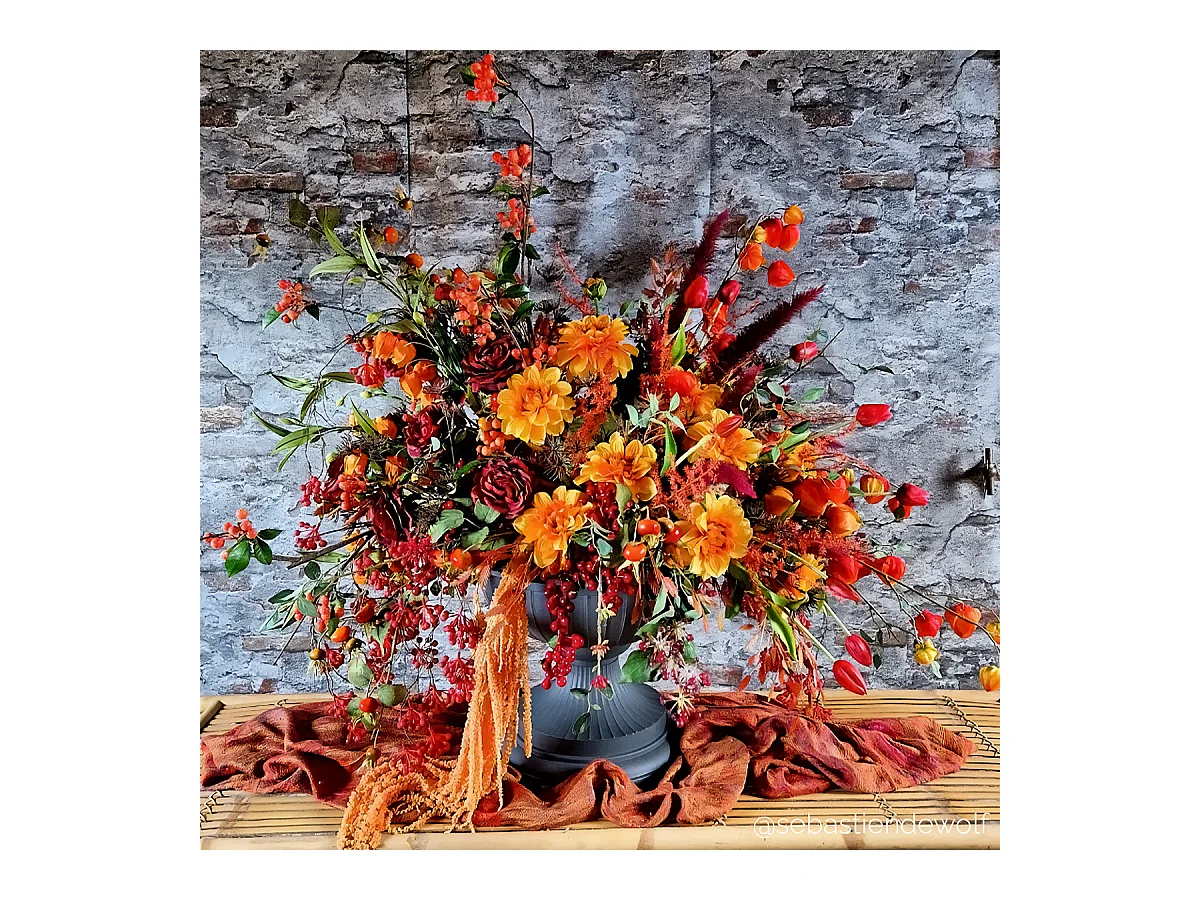 Branche Églantier - Orange / 64 cm