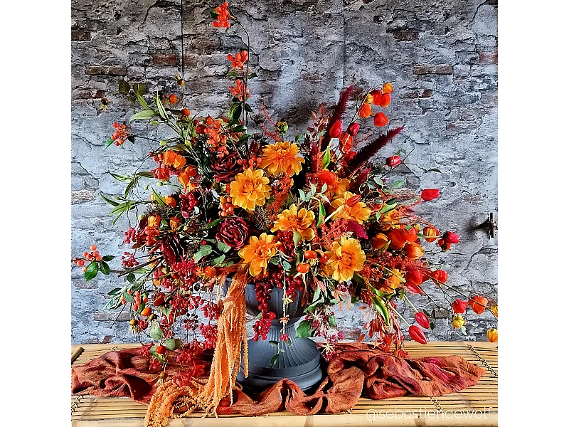 Branche Églantier - Orange / 64 cm