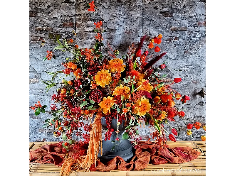 Branche Églantier - Orange / 64 cm