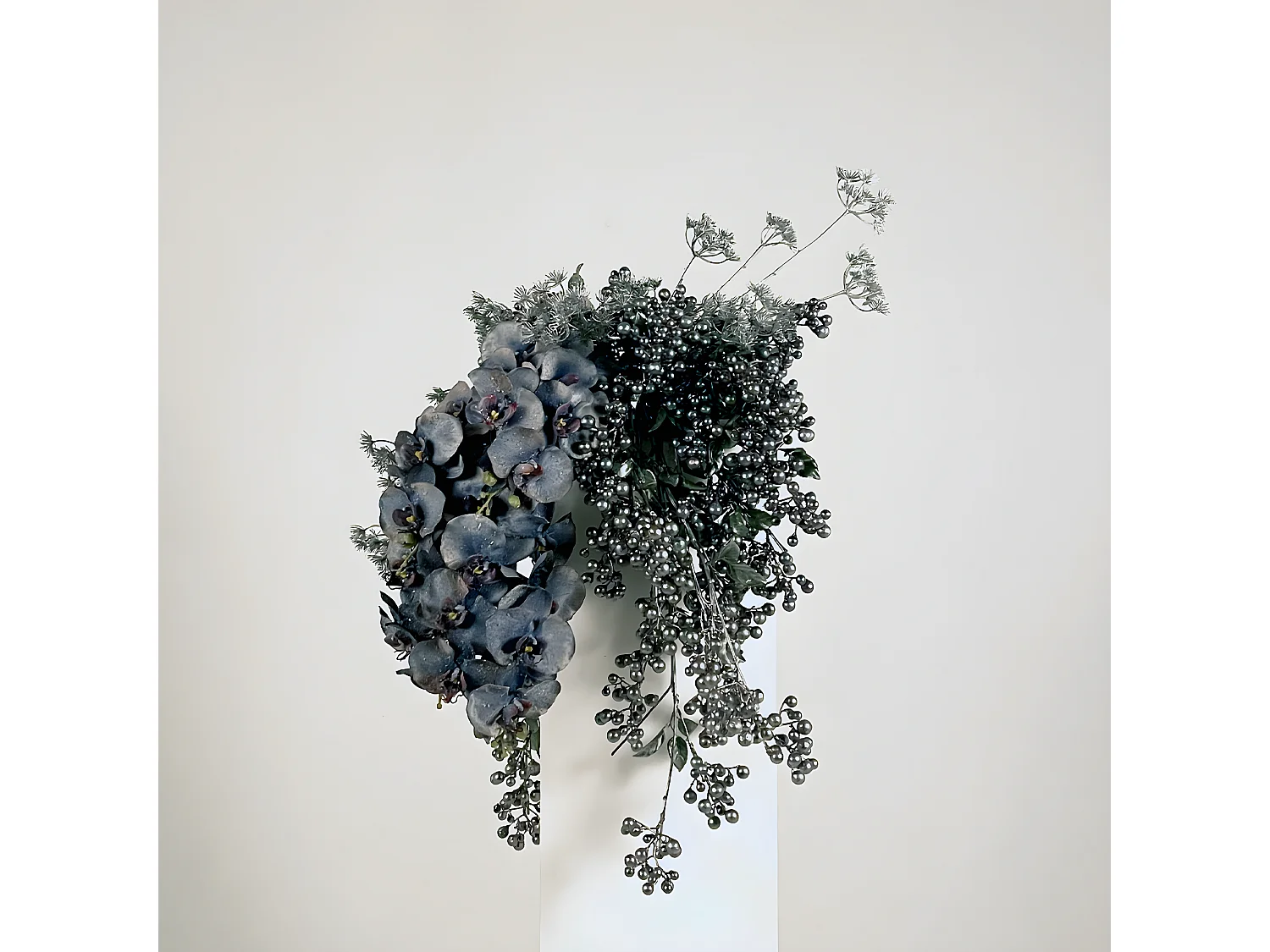 Branche de Baies Effet Métallique Noël - Argenté / 51 cm