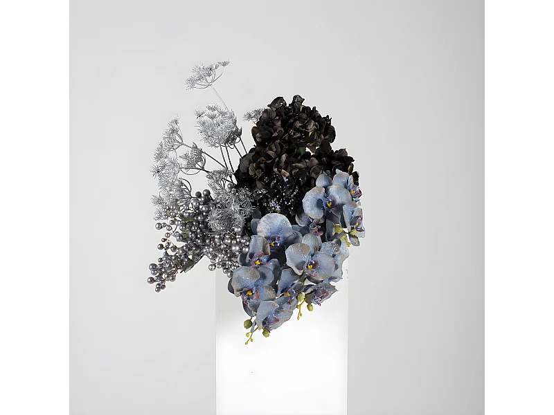 Branche de Baies Effet Métallique Noël - Argenté / 51 cm