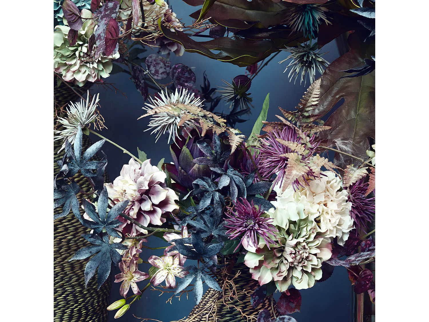 Feuillage Fantaisie Noël Grand Format - Bordeaux