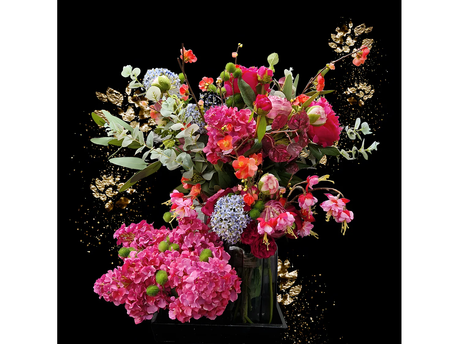 Feuillage Fantaisie Noël Grand Format - Bordeaux