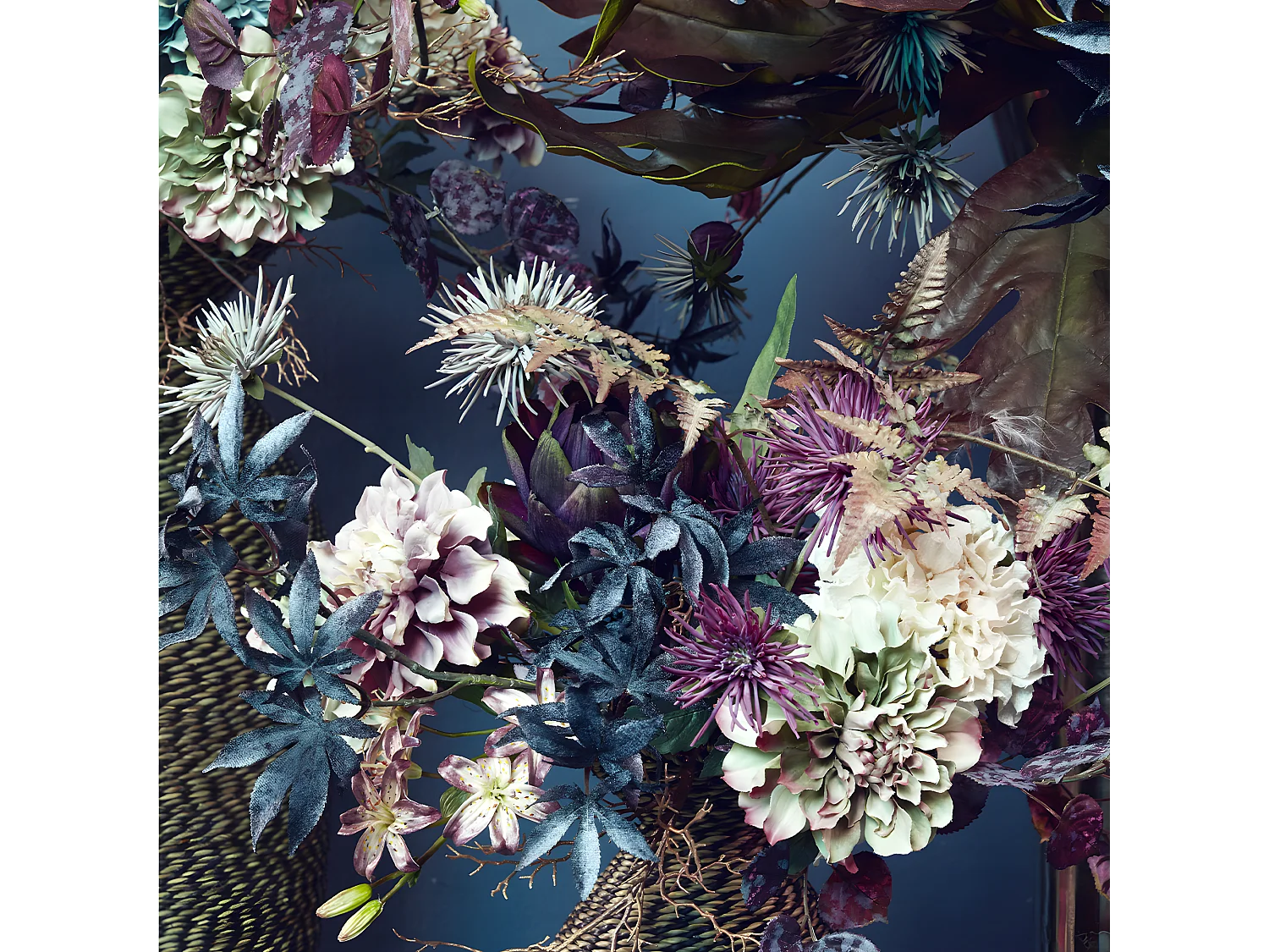 Feuillage Fantaisie Noël Grand Format - Bordeaux