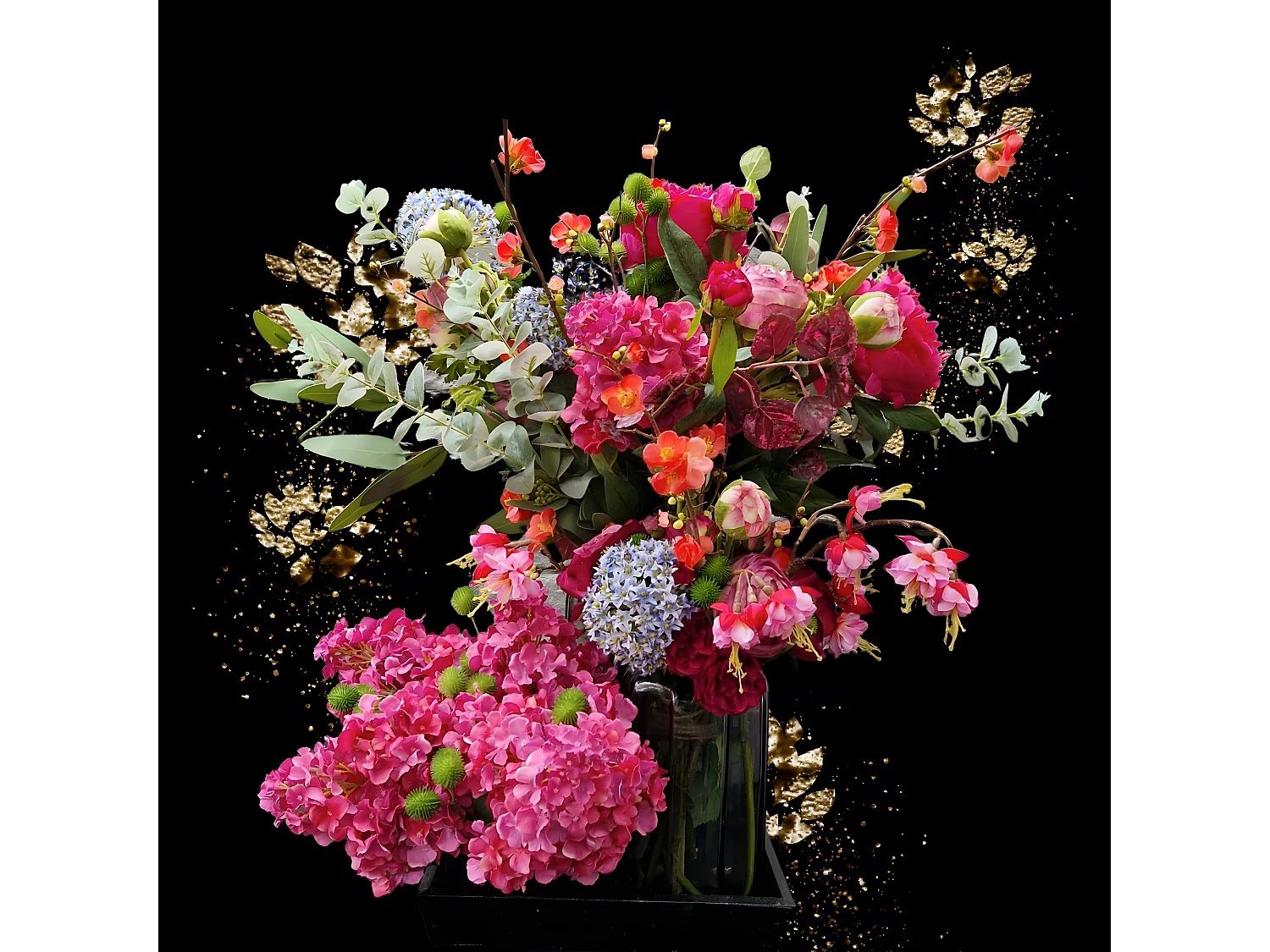 Feuillage Fantaisie Noël Grand Format - Bordeaux